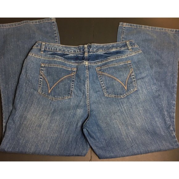 Venezia Women’s 20/4 Average Jeans‎ Stretch Flare Red Triangle - Picture 1 of 5